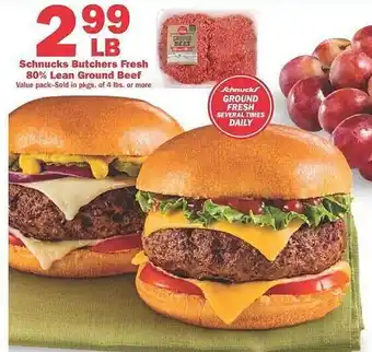 Schnucks Schnucks butchers fresh 80% lean ground beef offer