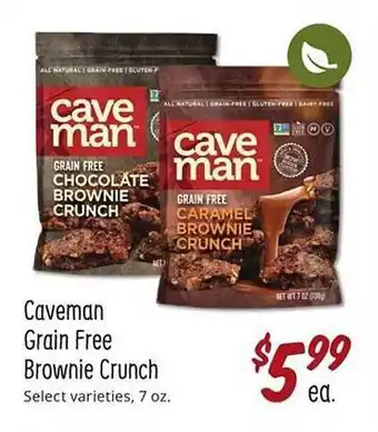 Sprouts Farmers Market Caveman grain free brownie crunch offer