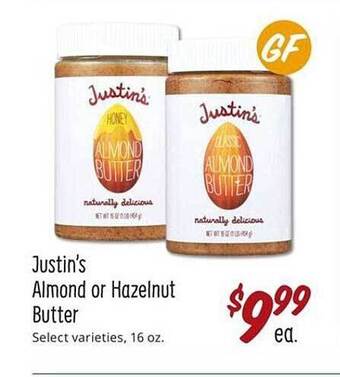 Sprouts Farmers Market Justin's almond or hazelnut butter offer