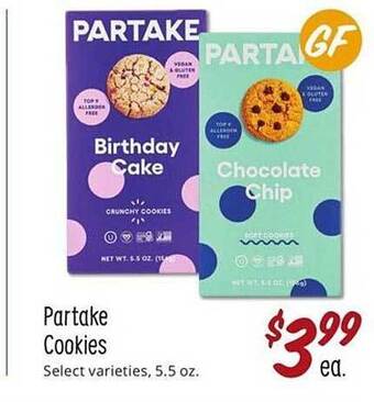 Sprouts Farmers Market Partake cookies offer
