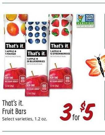Sprouts Farmers Market That's it. fruit bars offer