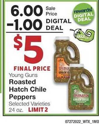 United Supermarkets Roasted hatch chile peppers offer