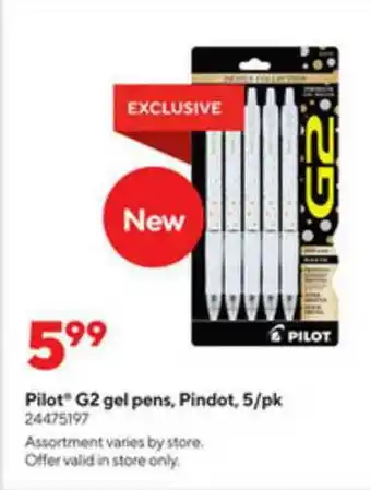 Staples Pilot G2 Pel Pens Pindot offer