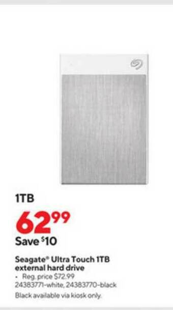 Staples Seagate Ultra Touch 1tb External Hard Drive offer