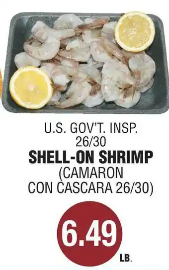 Carnicerias Jimenez U.s. Gov't Insp Shell-on Shrimp offer