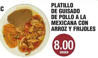 Carnicerias Jimenez Platillo De Guisado De Pollo A La Mexicana Con Arroz Y Frijoles offer