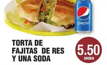 Torta De Fajitas De Res Y Una Soda