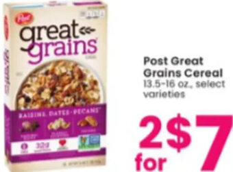 Albertsons Post Great Grains Cereal 13.5-16 oz. offer