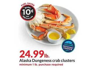 Hy-Vee Alaska dungeness crab clusters offer