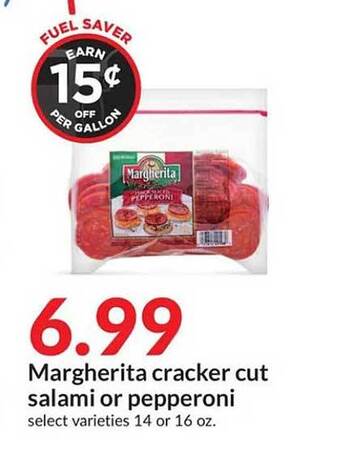 Hy-Vee Margherita cracker cut salami or pepperoni offer