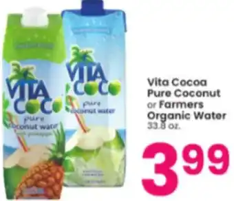 Albertsons Vita Cocoa Pure Coconut or Farmers Organic Water 33.8 oz. offer