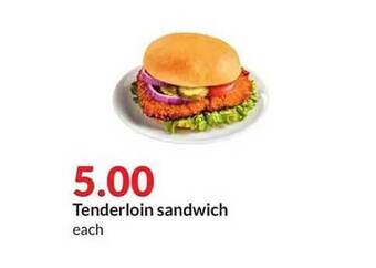 Hy-Vee Tenderloin sandwich offer