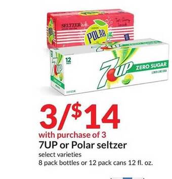 Hy-Vee 7up or polar seltzer offer