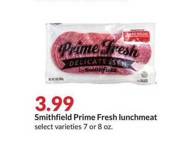 Hy-Vee Smithfield prime fresh lunchmeat offer