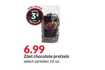 Hy-Vee Zöet chocolate pretzels offer