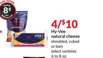 Hy-Vee Hyvee natural cheese offer