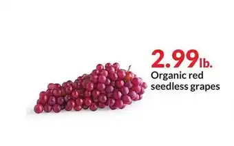 Hy-Vee Organic red seedless grapes offer