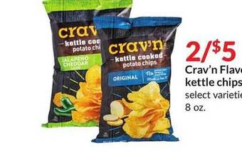 Hy-Vee Crav'n flavor kettle chips offer