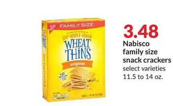 Hy-Vee Nabisco family size snack crackers offer