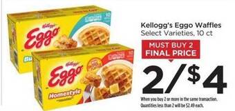 Food 4 Less Kellogg's eggo waffles offer