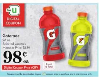 Pavilions Gatorade offer