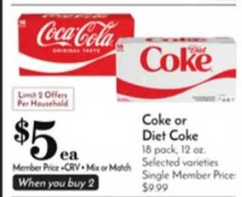 Pavilions Coke or diet coke offer