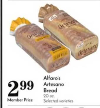 Pavilions Alfaro's artesano bread offer