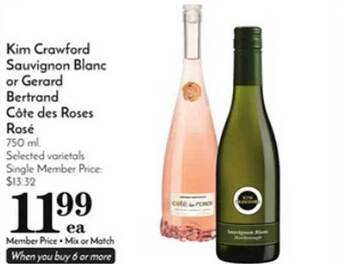 Pavilions Kim crawford sauvignon blanc or gerard bertrand côte des roses rosé offer