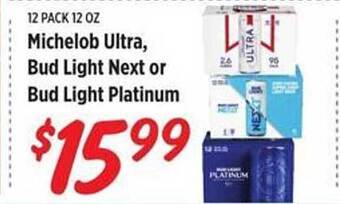 Rouses Michelob ultra, bud light next or bud light platinum offer