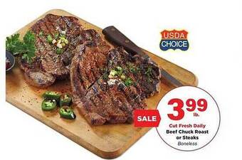 Stater Bros Beef chuck roast or steaks offer