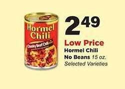 Stater Bros Hormel chili no beans offer