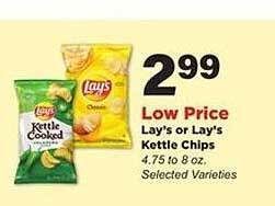 Stater Bros Lay's or lay's kettle chips offer