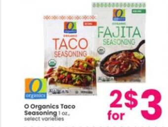 Albertsons O organics taco seasoning offer