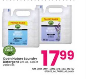 Albertsons Open nature laundry detergent offer