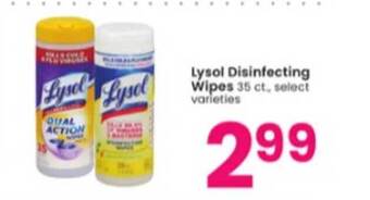 Albertsons Lysol disinfecting wipes offer