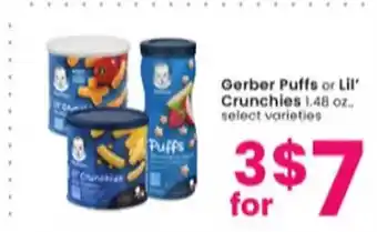 Albertsons Gerber puffs or lil' crunchies offer