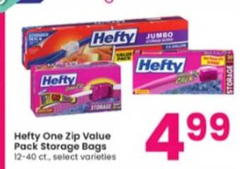 Albertsons Hefty one zip value pack storage bags offer