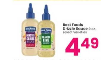 Albertsons Best foods drizzle sauce offer