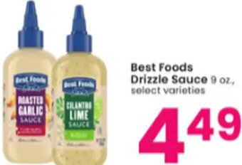 Albertsons Best Foods Drizzle Sauce 9 oz. offer