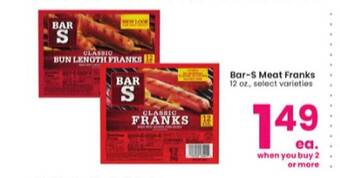Albertsons Bar-s meat franks offer