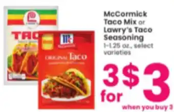 Albertsons Taco Mix or Lawry's Taco Seasoning 1-1.25 oz. offer