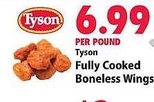 Tyson fully cooked boneless wings