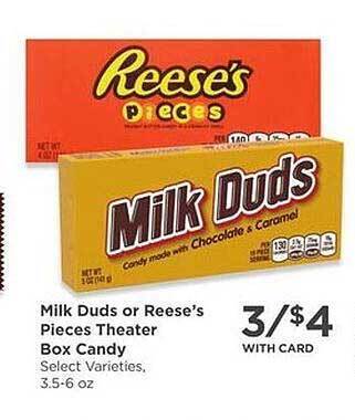 QFC Milk duds or reese's pieces theater box candy offer