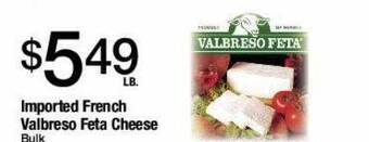 Jons International Imported french valbreso feta cheese offer