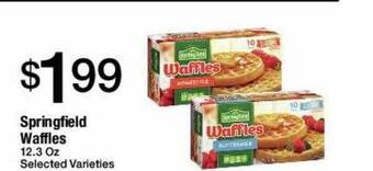 Jons International Springfield waffles selected varieties offer