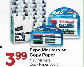 Market Street Expo markers or copy paper offer