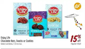 Sprouts Farmers Market Enjoy life chocolate bars snacks or cookies offer