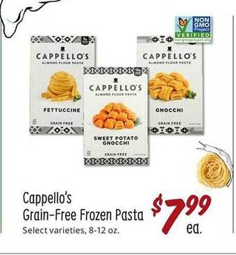 Sprouts Farmers Market Cappello's grain-free frozen pasta offer