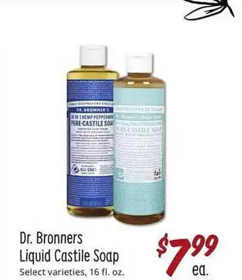 Sprouts Farmers Market Dr. bronners liquid castile soap offer