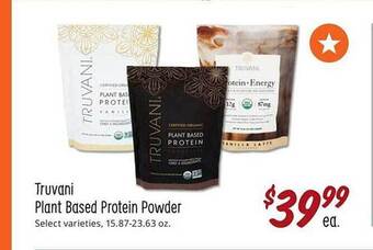 Sprouts Farmers Market Truvani plant based protein powder offer